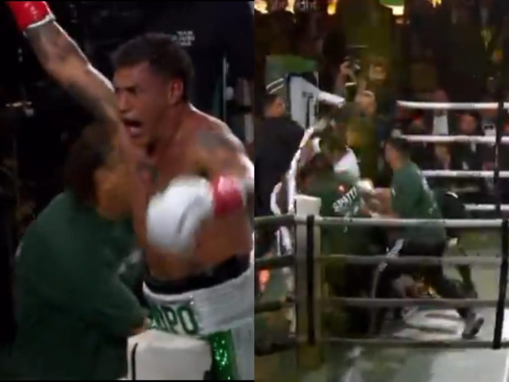 Luta terminou em porradaria entre as equipes. (Foto: Reprodução/Rede Globo)