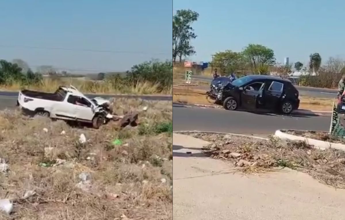 Vítimas ficam presas às ferragens após grave acidente de trânsito em Anápolis