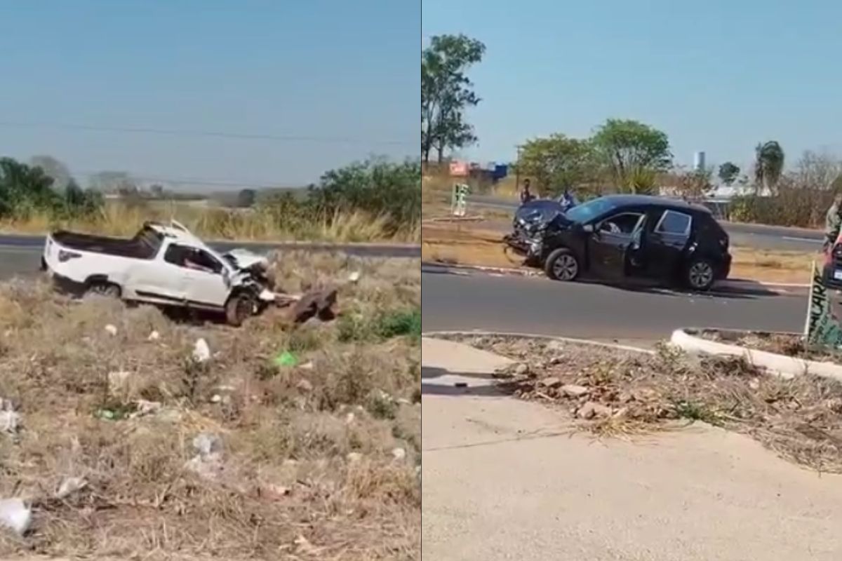 Vítimas ficam presas às ferragens após grave acidente de trânsito em Anápolis