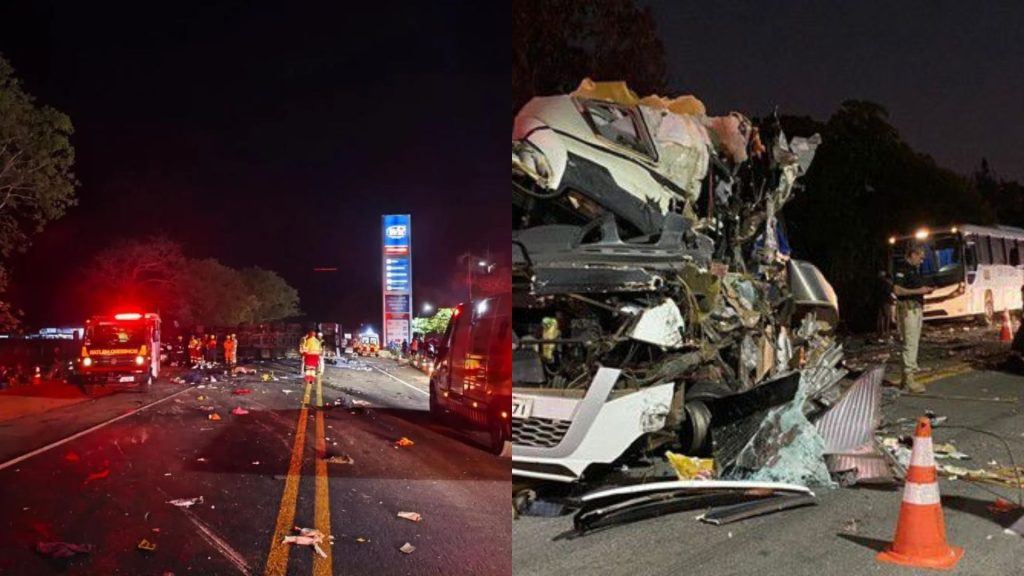 Trecho norte da BR-153 foi cenário da colisão que matou três estudantes e um motorista a caminho da UFG, e também da colisão que matou oito pessoas - seis da mesma família.
