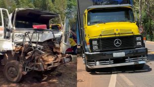 Duas pessoas ficam feridas após acidente envolvendo caminhões, entre Nerópolis e Anápolis