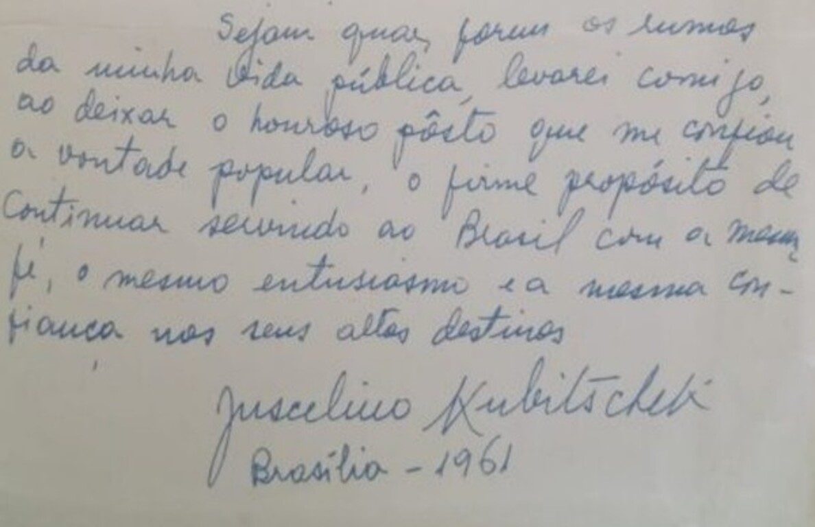 Tesouro descoberto: estagiária encontra carta de JK escondida em livro de museu e mostra o que ele escreveu