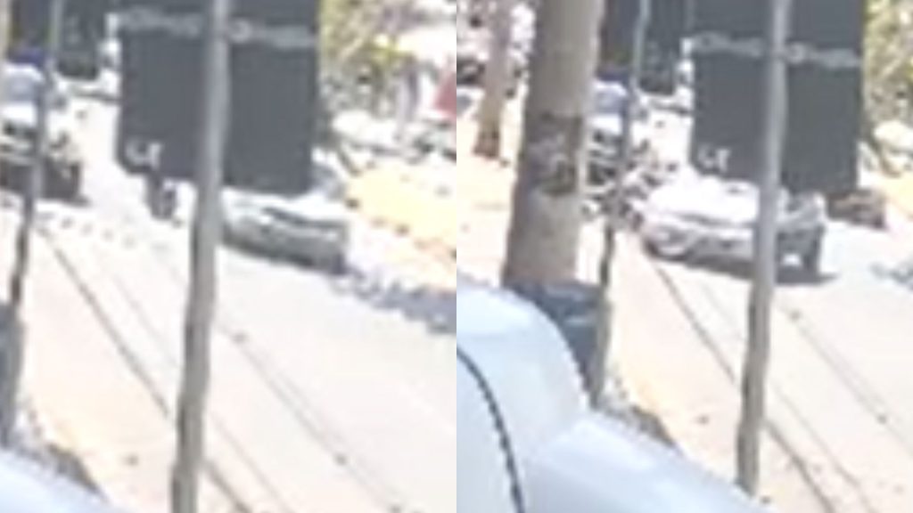 Motociclista precisou ser socorrida após levar "fechada" no trânsito.