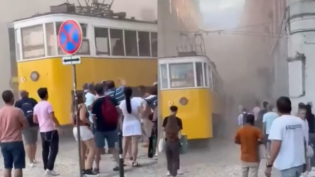 Dezesseis pessoas morreram após Elevador da Glória descarrilhar. (Foto: Reprodução/Redes Sociais)