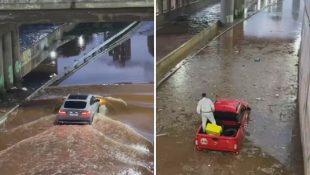 Marginal Botafogo, que sofre com constantes alagamentos, terá cancelas automáticas para fechamento em temporais. (Foto: Reprodução/TV Anhanguera)