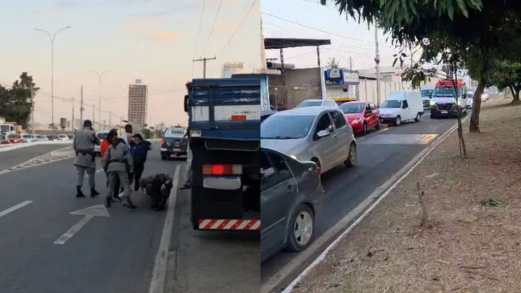 Motorista de caminhão precisou ser socorrido, mas ambulância do Samu encontrou dificuldades. (Foto: Rádio 105.7 FM)