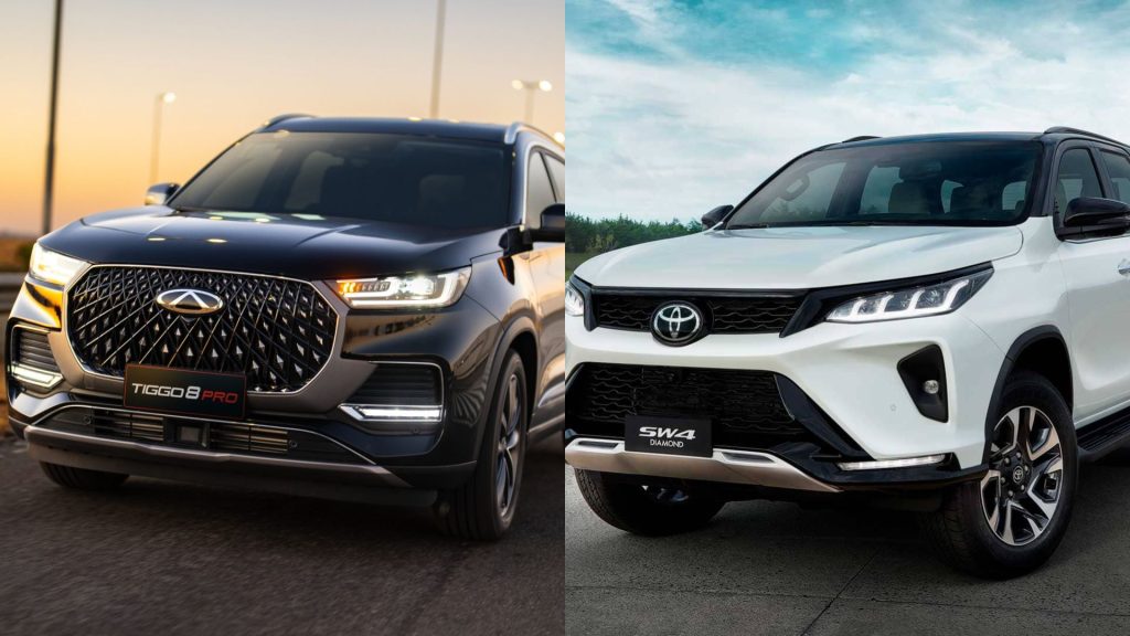 Caoa Chery Tiggo 8 superou o Toyota Hilux SW4 em vendas.
