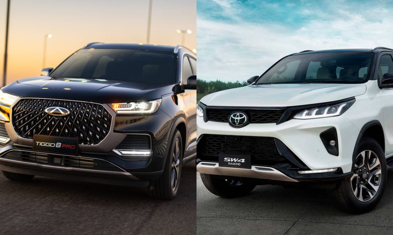 Caoa Chery Tiggo 8 superou o Toyota Hilux SW4 em vendas.