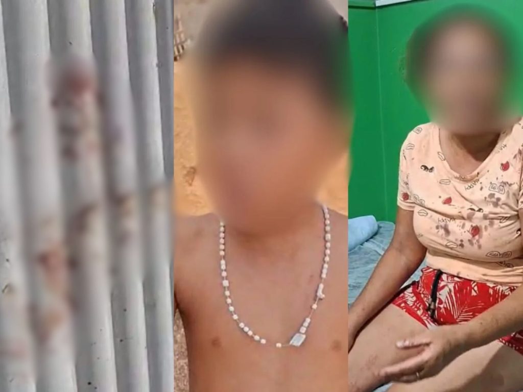 Casa ficou completamente ensanguentada após jovem espancar o filho e tentar matar a mãe. (Foto: Reprodução)