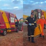 Corpo de Bombeiros atendeu às vítimas do acidente.