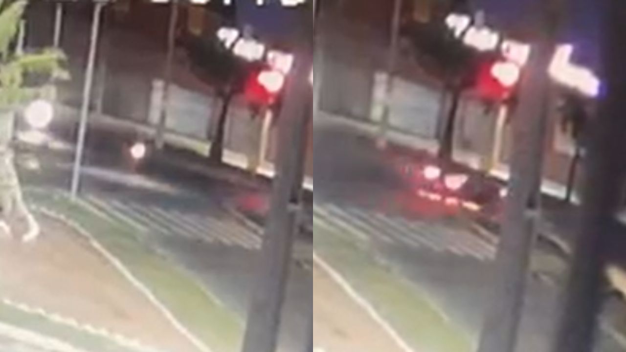 Motociclista morre após ser atropelado por carro que avançou sinal em Goiânia; câmera filmou acidente