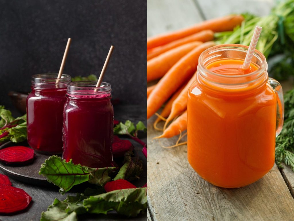 Suco de beterraba com cenoura