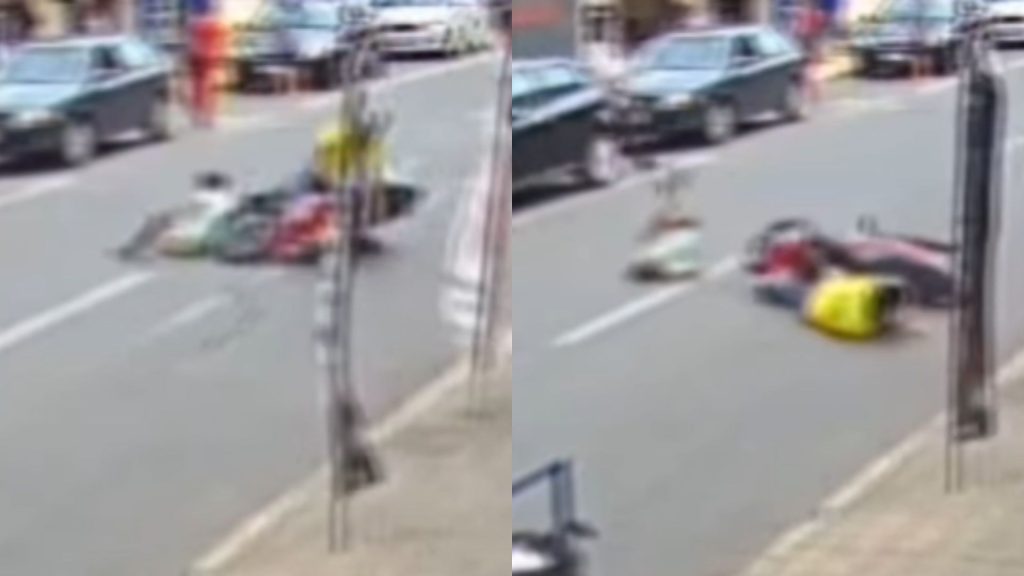 Idosa foi atropelada ao atravessar a rua correndo.