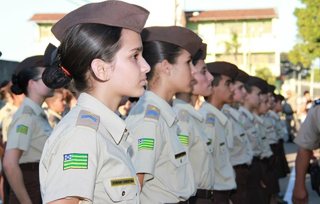 Alunos de Colégio Estadual da Polícia Militar de Goiás. (Foto: Divulgação/Governo de Goiás)
