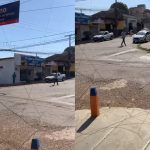 Registro da fiação caída em meio à rua. (Foto: Reprodução)