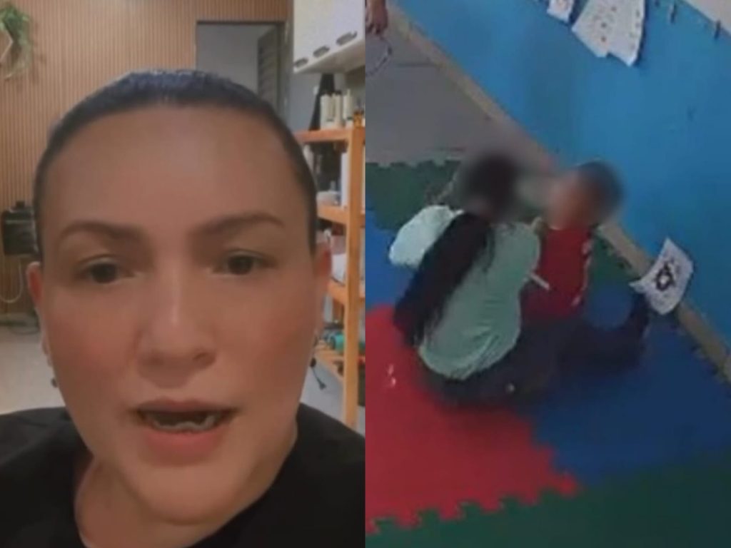 Mãe da criança se pronunciou após o episódio de agressão. (Foto: Redes Sociais) professora