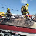 Veja destruição causada após lancha pegar fogo em oficina de Anápolis