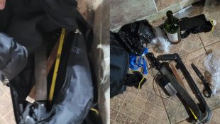 Jovem detido pelo policial estava com uma mochila repleta de objetos perfurocortantes. (Foto: Reprodução)