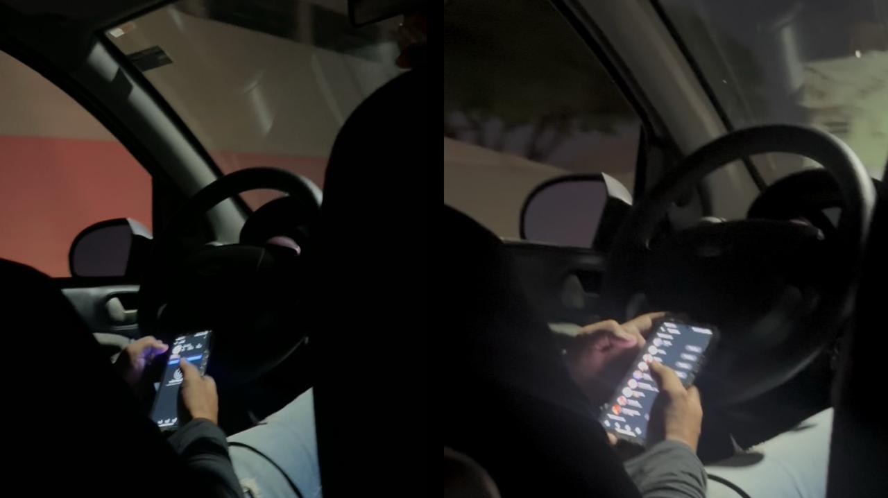 Motorista de app é flagrado por passageiro mexendo no Instagram e “esquecendo” do trânsito, em Anápolis