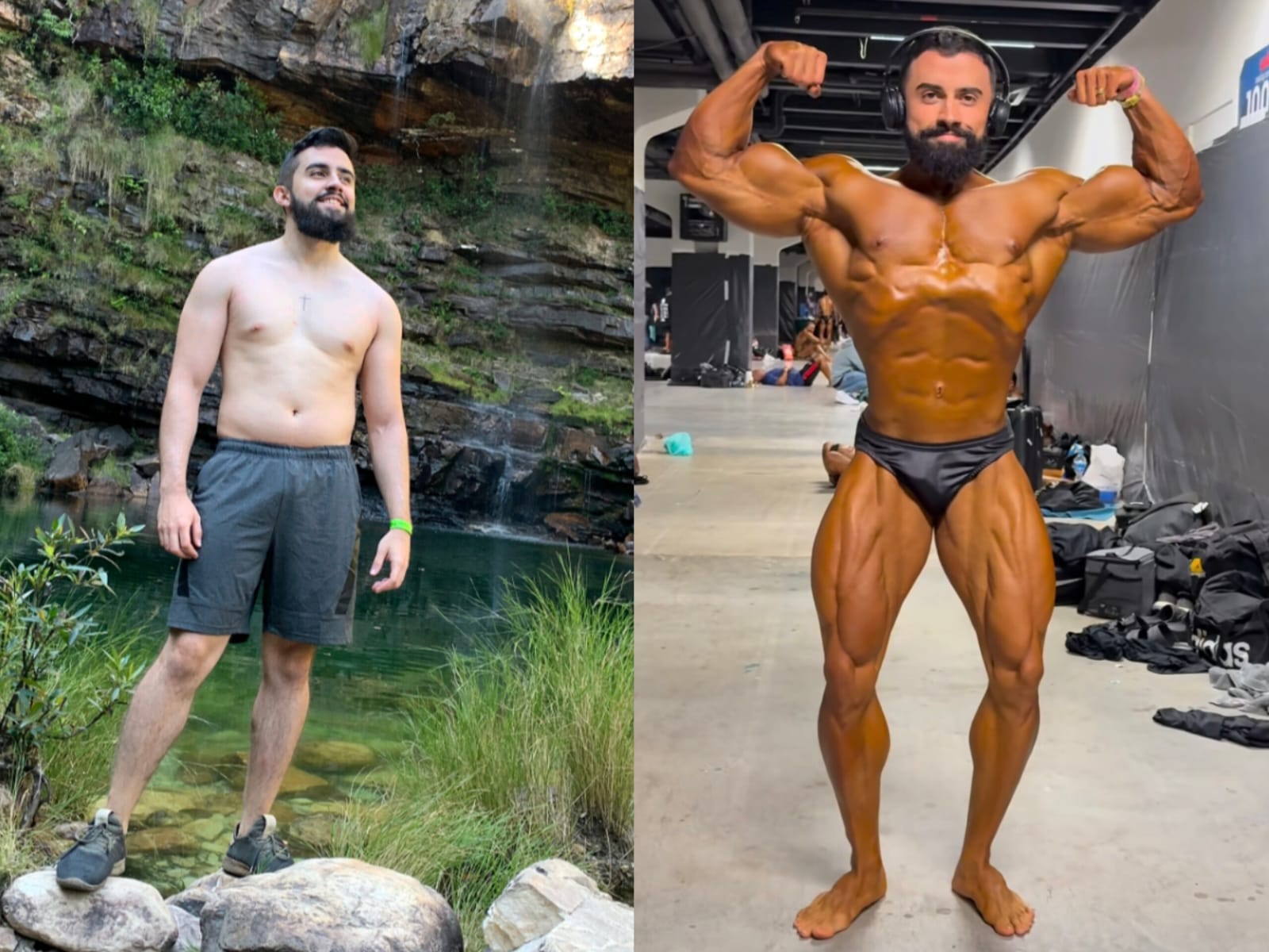 Daniel comentou que lhe faltava constância nos treinos. À esquerda, uma foto de quando tinha 21 anos. (Foto: Arquivo Pessoal)