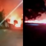 Incêndio foi filmado por populares. (Foto: Reprodução)