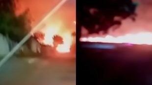 Incêndio foi filmado por populares. (Foto: Reprodução)