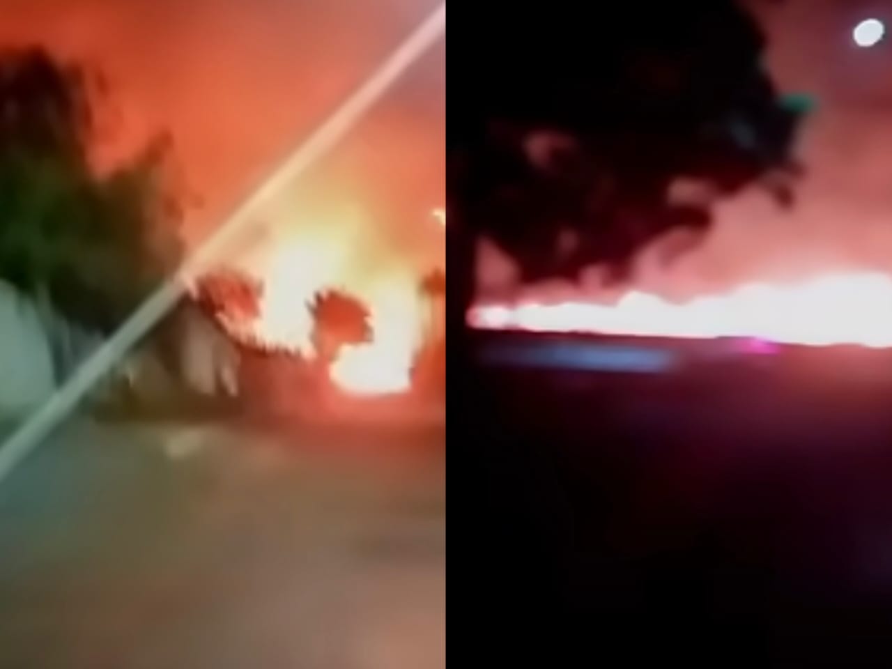 Incêndio foi filmado por populares. (Foto: Reprodução)