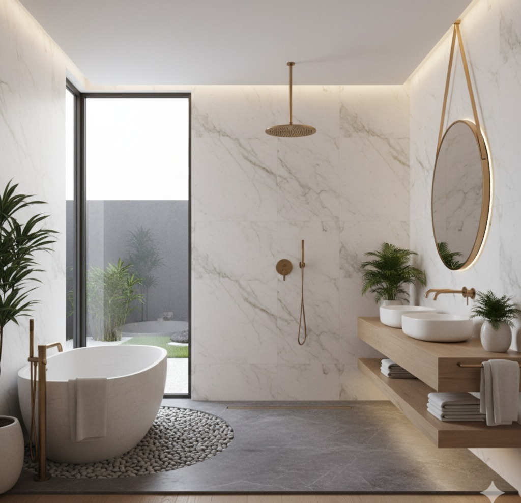 Adeus, box de vidro: a nova tendência que deixa os banheiros mais bonitos e livres de mofo