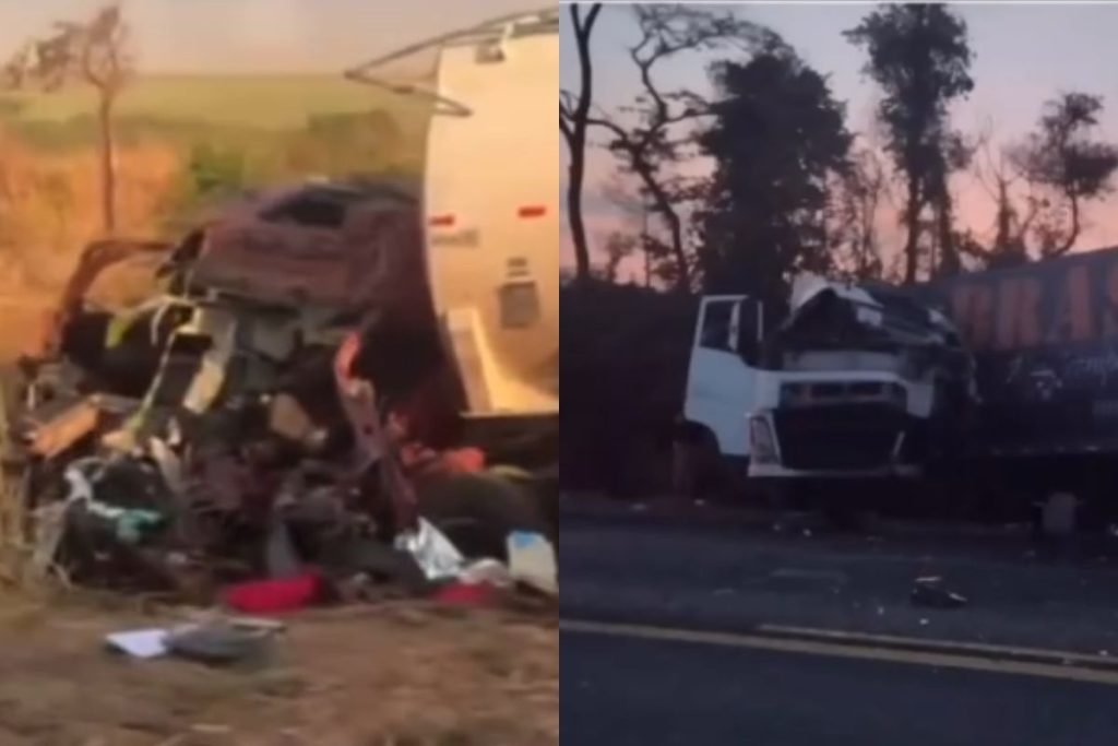 Motorista morre após acidente na BR-153 envolvendo três carretas