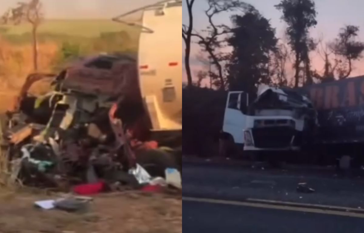 Motorista morre após acidente na BR-153 envolvendo três carretas