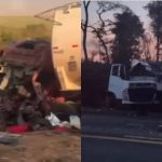 Motorista morre após acidente na BR-153 envolvendo três carretas