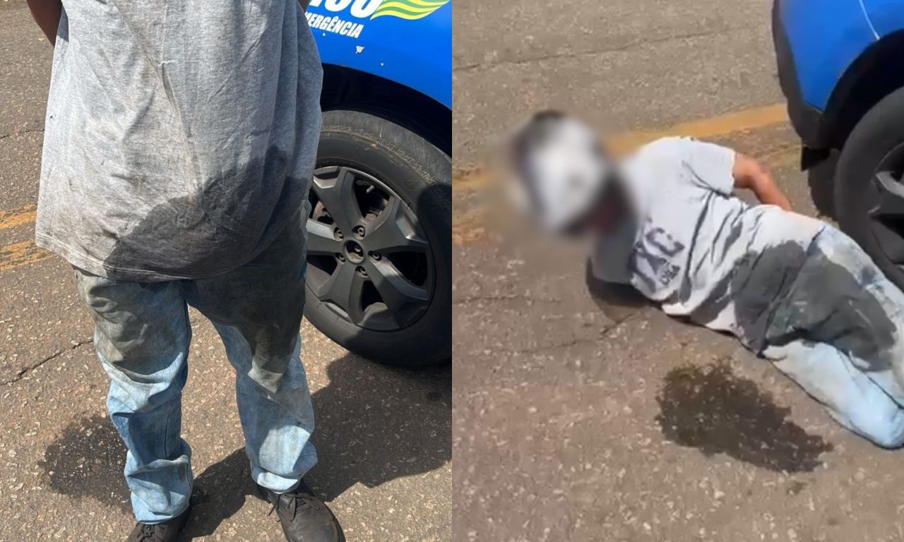 Motociclista urinou na roupa após ser flagrado "dando o grau". (Foto: @reporteranapolis)