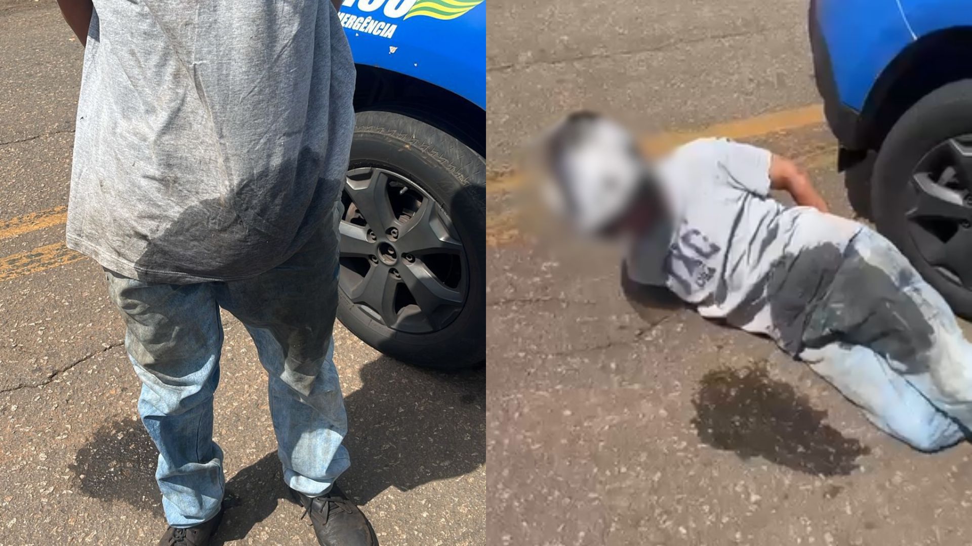 Motociclista urinou na roupa após ser flagrado "dando o grau". (Foto: @reporteranapolis)