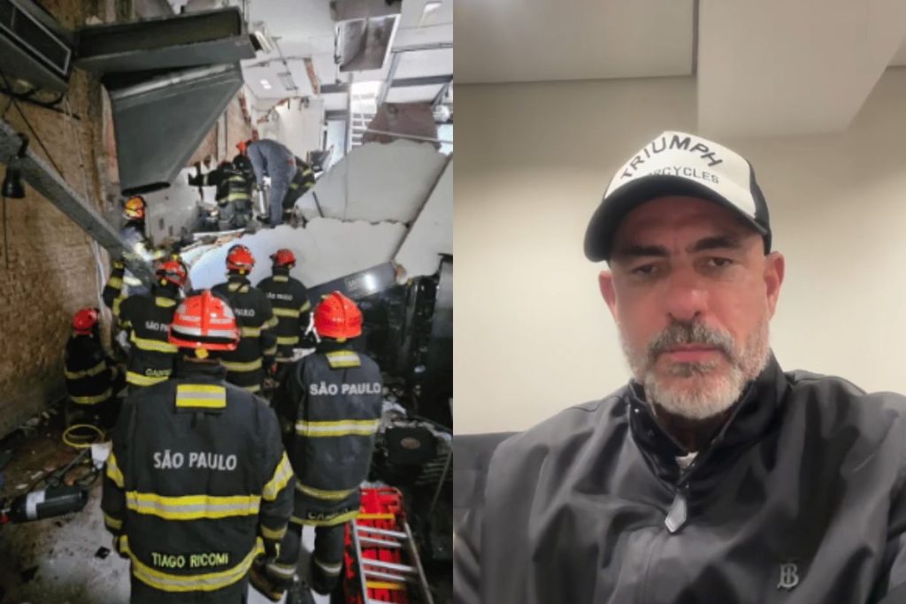 Teto de restaurante de Fogaça desaba na Bela Vista, e uma pessoa está sob escombros