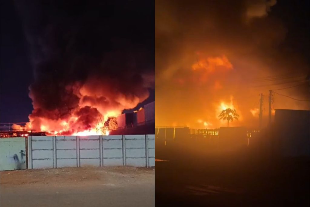 Vídeo mostra incêndio de grandes proporções que assustou moradores em Goiânia