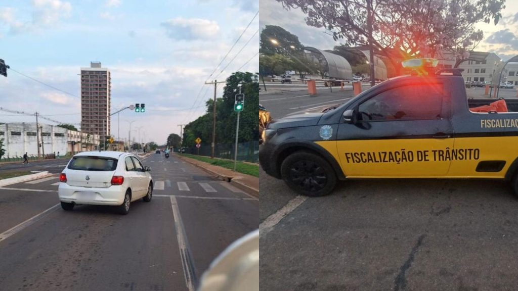 Jovem dirigiu pela faixa de ônibus, se negou a parar e mostrou o dedo para agente da CMTT.