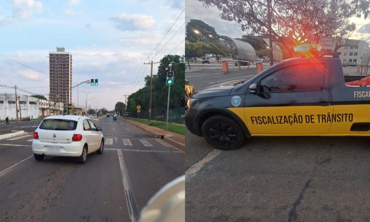 Jovem dirigiu pela faixa de ônibus, se negou a parar e mostrou o dedo para agente da CMTT.