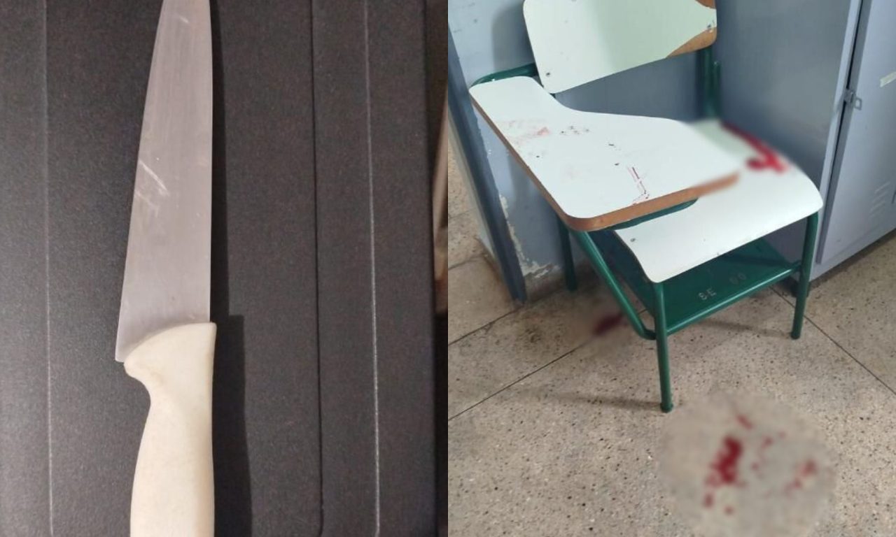 Adolescente foi esfaqueado pelo colega dentro do Colégio Estadual Coronel Pedro Nunes, em Morrinhos.