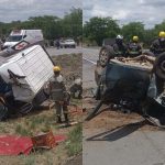 Acidente entre ambulância e carro de passeio deixou três mortos na BR-153.
