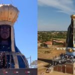 Imagem de Nossa Senhora Aparecida tem 27 metros de altura, o equivalente a um prédio de 10 andares.