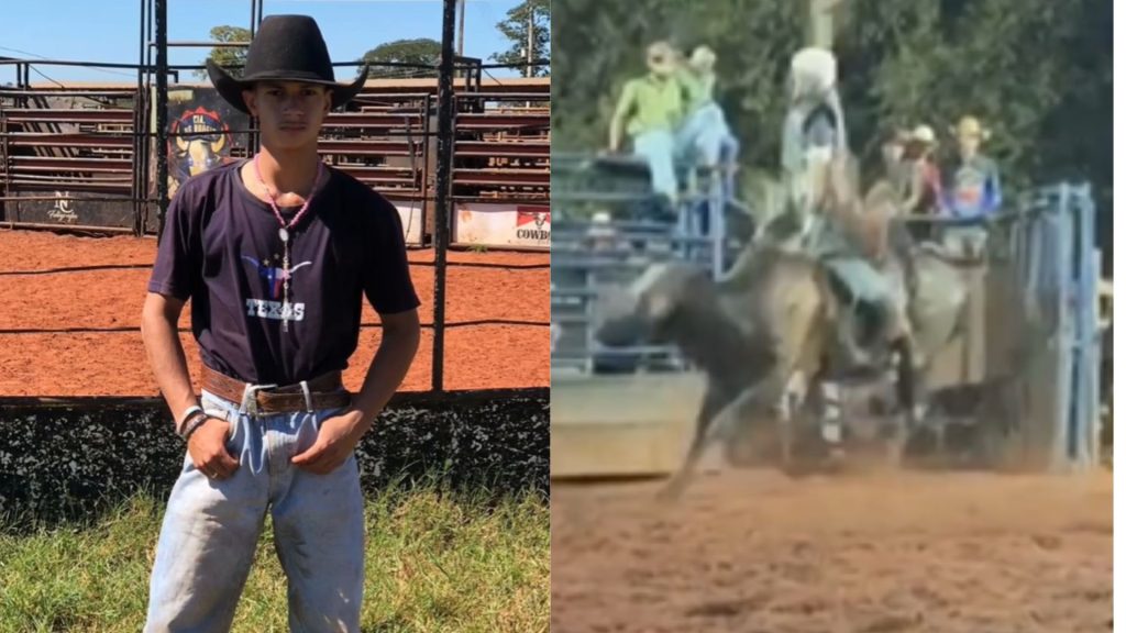 Kaiky Ferreira da Silva tinha 18 anos e o sonho de ser peão. (Foto: Reprodução/TV Anhanguera)