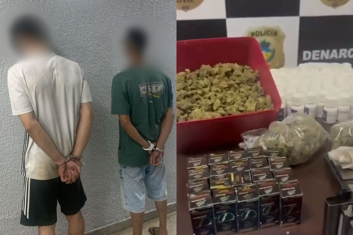Polícia prende dupla em Goiânia por tráfico de ‘supermaconha’ e venda de ‘bombas’
