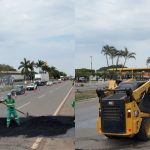 Quebra-molas foram instalados na BR-060, próximo ao Posto Presidente.