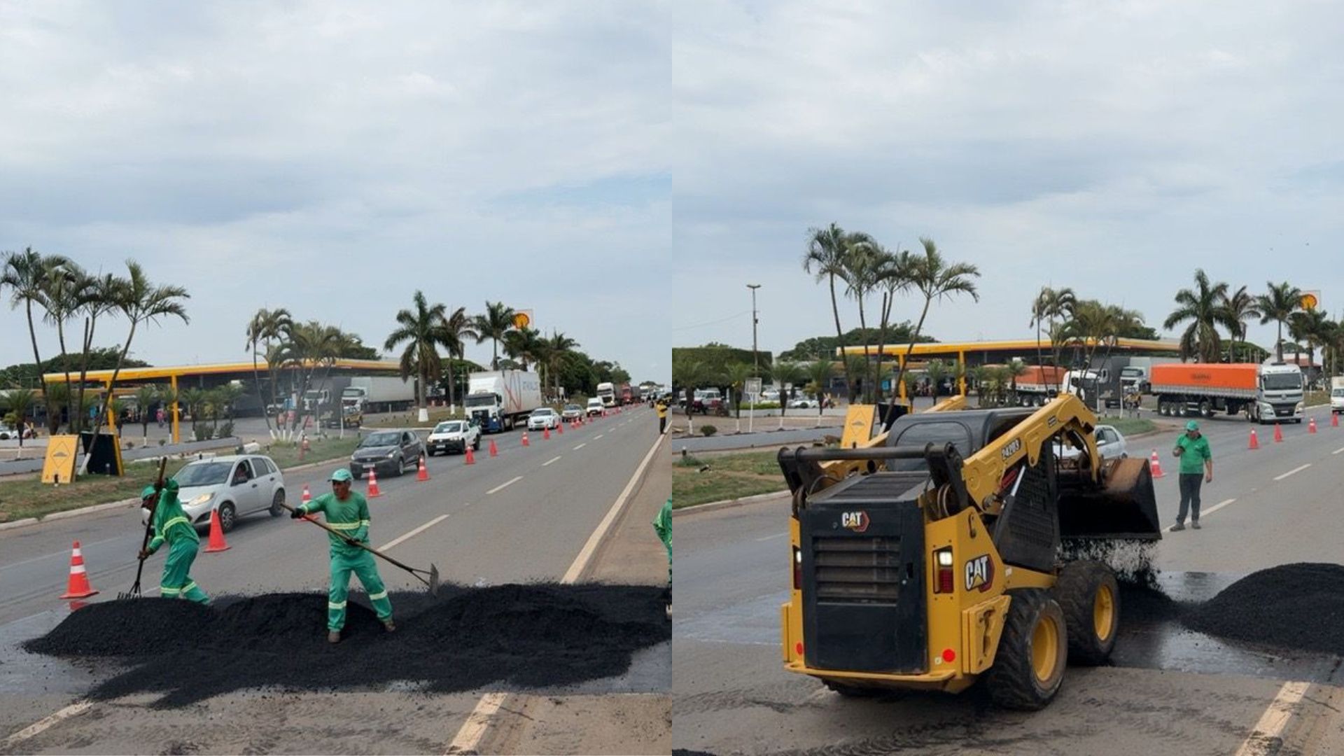 Quebra-molas foram instalados na BR-060, próximo ao Posto Presidente.