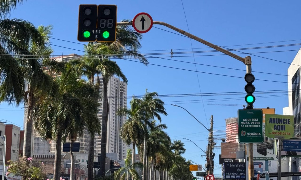 Onda Verde foi implementada na Avenida 85, entre o Setor Serrinha e a Praça Cívica. (Foto: Divulgação/Prefeitura de Goiânia)