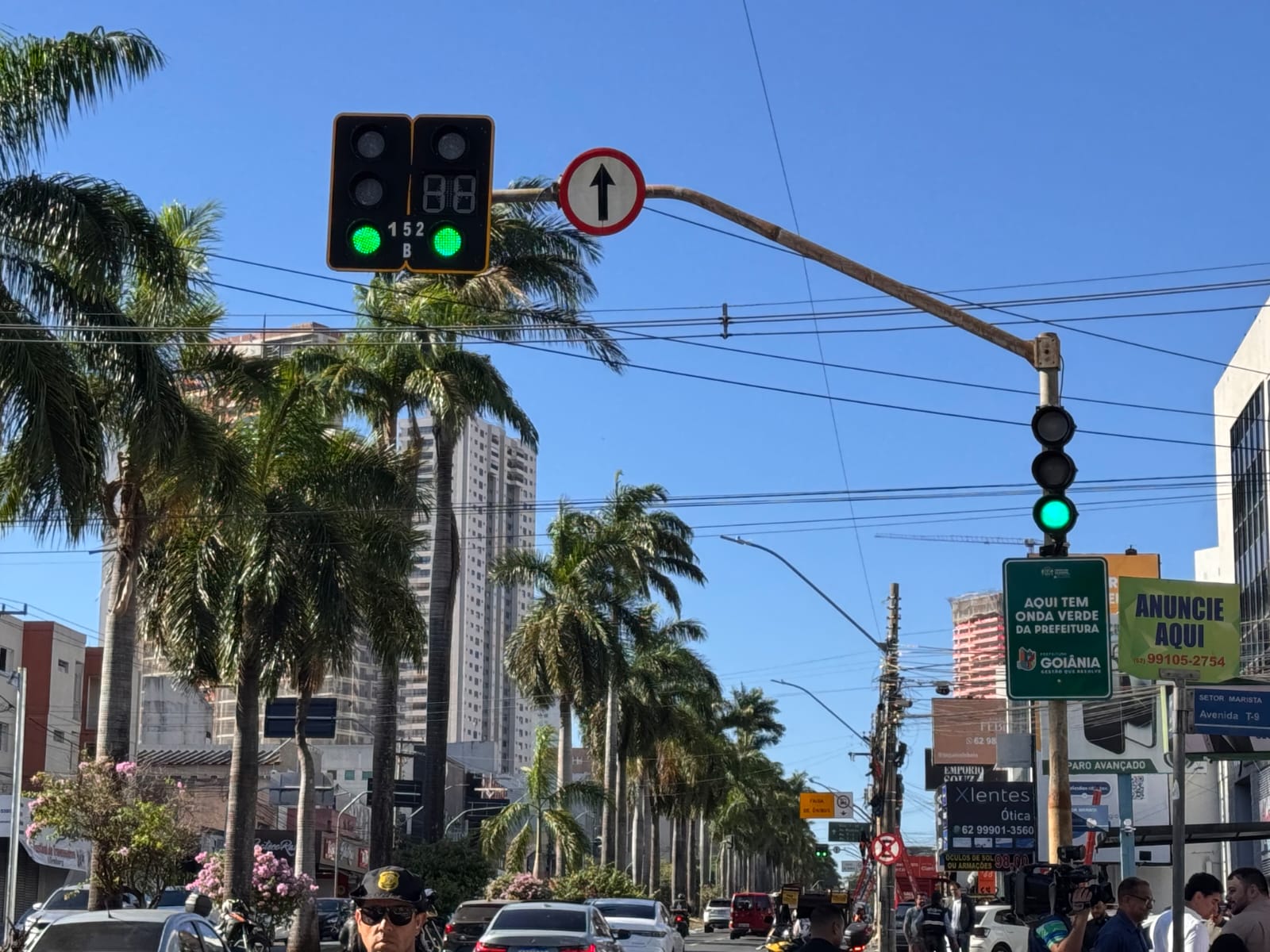 Onda Verde foi implementada na Avenida 85, entre o Setor Serrinha e a Praça Cívica. (Foto: Divulgação/Prefeitura de Goiânia)