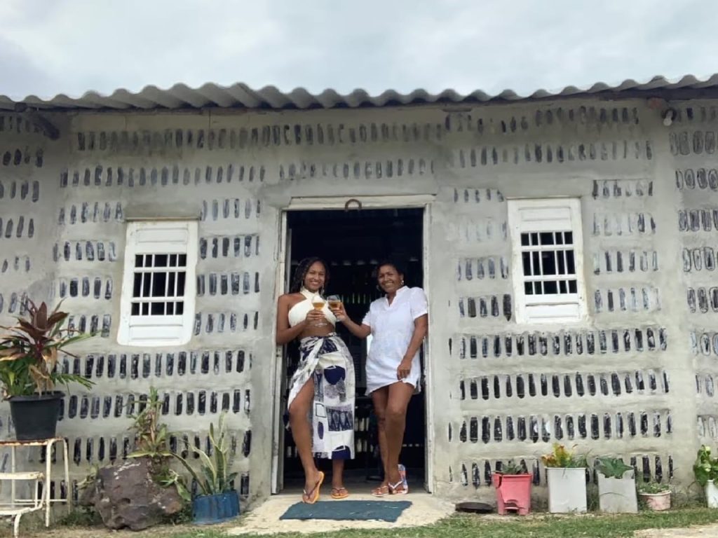 Mãe e filha se juntam e constroem casa com 8.000 garrafas de vidro