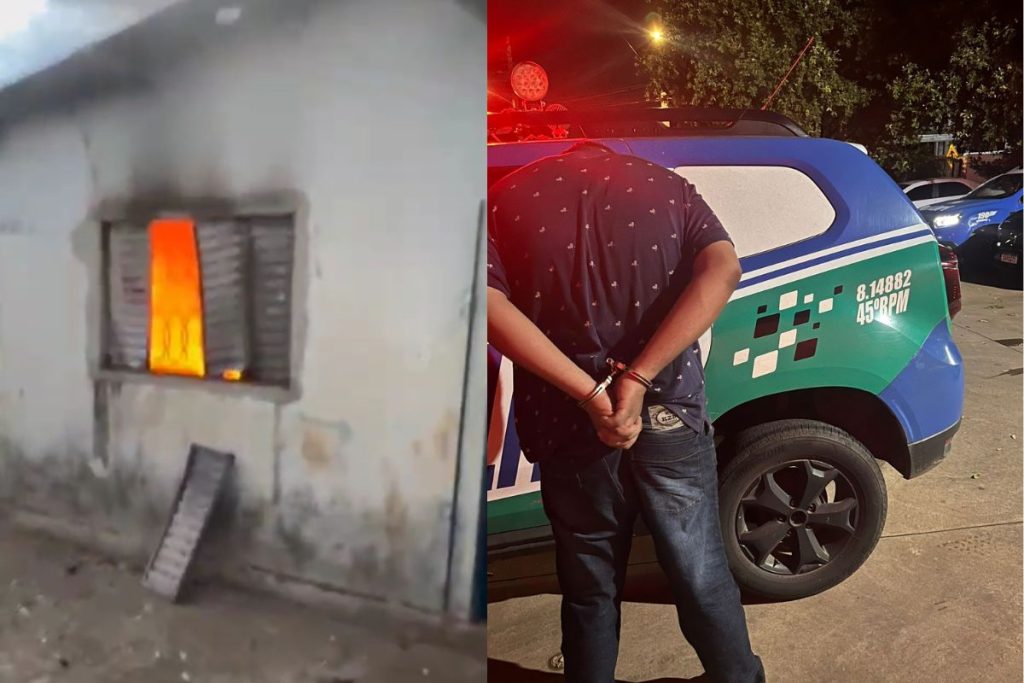 Polícia prende jovem que ateou fogo em casa da companheira em Aparecida de Goiânia; imagens impressionam