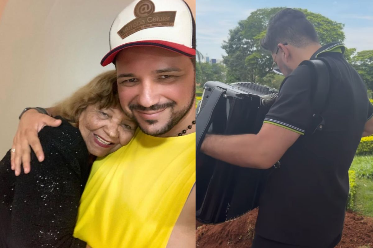Sanfoneiro homenageia avó durante sepultamento e emociona familiares em Goiânia