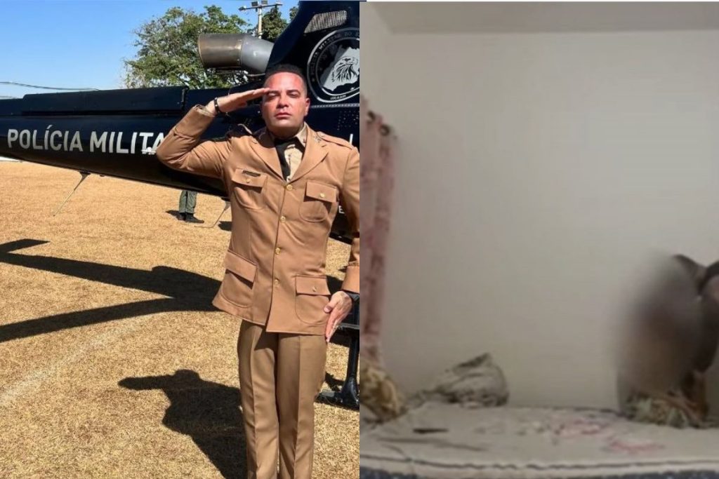 Vídeo mostra sargento da PMGO armado agredindo mulher durante cobrança de dívida